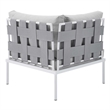 Modway Harmony Aluminum and Fabric Patio Corner Chair in Gray