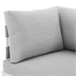 Modway Harmony Aluminum and Fabric Patio Corner Chair in Gray