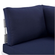 Modway Harmony Aluminum and Fabric Patio Corner Chair in Gray/Navy