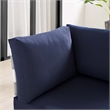 Modway Harmony Aluminum and Fabric Patio Corner Chair in Gray/Navy
