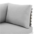 Modway Harmony Modern Fabric & Aluminum Basket Weave Patio Sofa in Tan/Gray