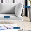 Modway Harmony Modern Fabric & Aluminum Basket Weave Patio Sofa in Tan/Gray