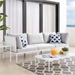 Modway Harmony Modern Fabric & Aluminum Patio Sofa in White and Gray