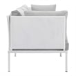 Modway Harmony Modern Fabric & Aluminum Patio Sofa in White and Gray