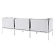 Modway Harmony Modern Fabric & Aluminum Patio Sofa in White and Gray