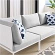 Modway Harmony Modern Fabric & Aluminum Patio Sofa in White and Gray