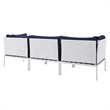 Modway Harmony Modern Fabric & Aluminum Patio Sofa in White and Navy