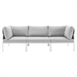 Modway Harmony Modern Fabric & Aluminum Patio Sofa in Gray Finish