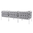 Modway Harmony Modern Fabric & Aluminum Patio Sofa in Gray Finish