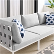 Modway Harmony Modern Fabric & Aluminum Patio Sofa in Gray Finish