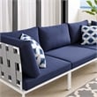 Modway Harmony Modern Fabric & Aluminum Patio Sofa in Navy and Gray