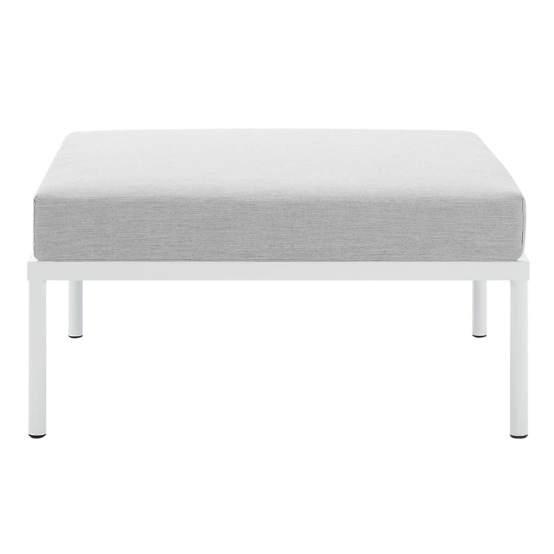 Modway Harmony Modern Fabric Outdoor Patio Ottoman in Gray Finish