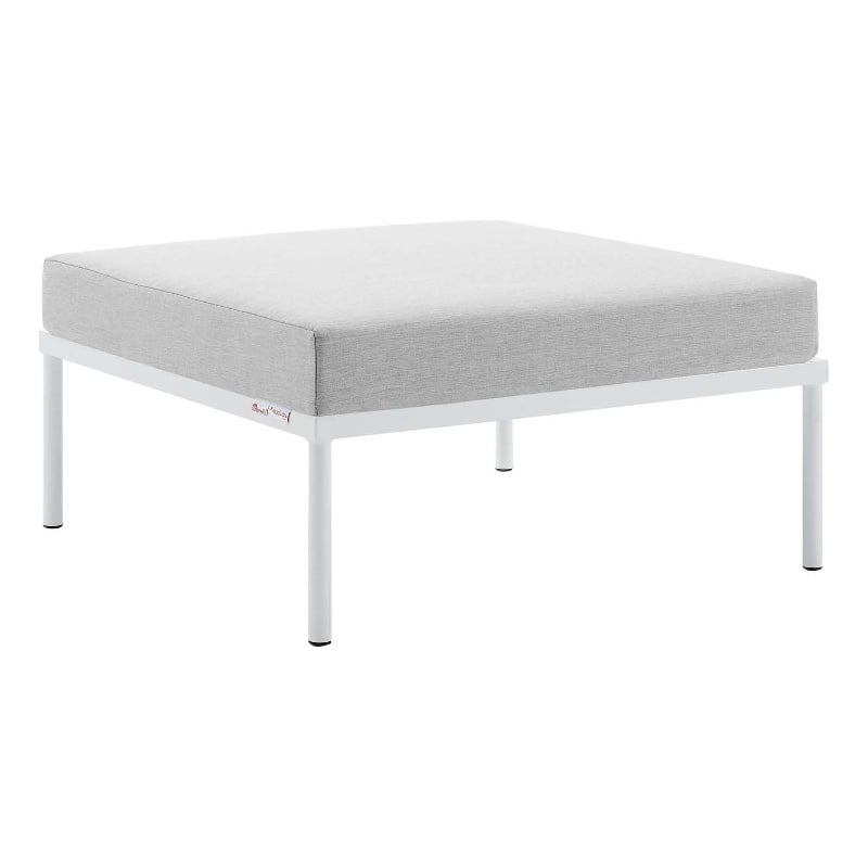 Modway Harmony Modern Fabric Outdoor Patio Ottoman in Gray Finish