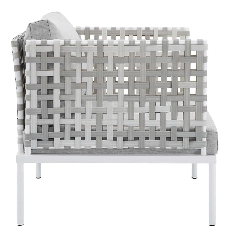 Modway Harmony 3-Piece Fabric Basket Weave Patio Seating Set in Taupe/Gray
