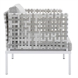 Modway Harmony 3-Piece Fabric Basket Weave Patio Seating Set in Taupe/Gray