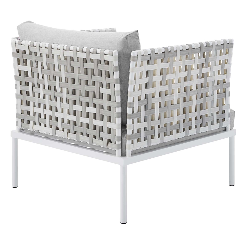 Modway Harmony 3-Piece Fabric Basket Weave Patio Seating Set in Taupe/Gray