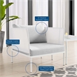 Modway Harmony 3-Piece Aluminum/Fabric Patio Seating Set in White/Gray