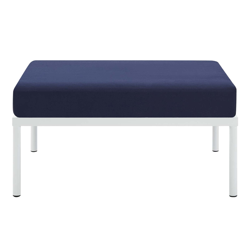 Modway Harmony Modern Fabric Outdoor Patio Ottoman in Navy Finish