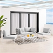Modway Harmony 4-Piece Aluminum & Fabric Patio Seating Set in Gray