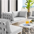 Modway Harmony 4-Piece Aluminum & Fabric Patio Seating Set in Gray