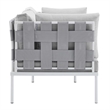 Modway Harmony 4-Piece Aluminum & Fabric Patio Seating Set in Gray