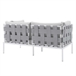 Modway Harmony 4-Piece Aluminum & Fabric Patio Seating Set in Gray