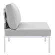 Modway Harmony 4-Piece Aluminum & Fabric Patio Seating Set in Gray
