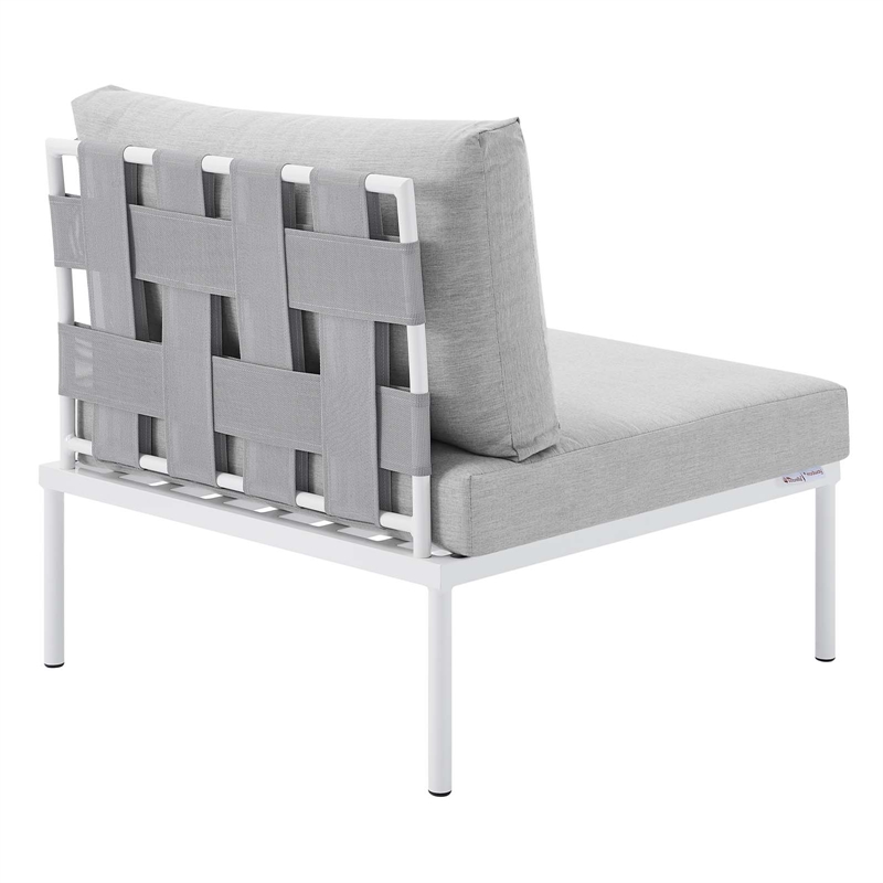 Modway Harmony 4-Piece Aluminum & Fabric Patio Seating Set in Gray