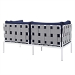 Modway Harmony 4-Piece Aluminum & Fabric Patio Seating Set in Navy/Gray