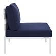 Modway Harmony 4-Piece Aluminum & Fabric Patio Seating Set in Navy/Gray