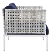 Modway Harmony 5-Piece Fabric Basket Weave Patio Seating Set in Taupe/Navy