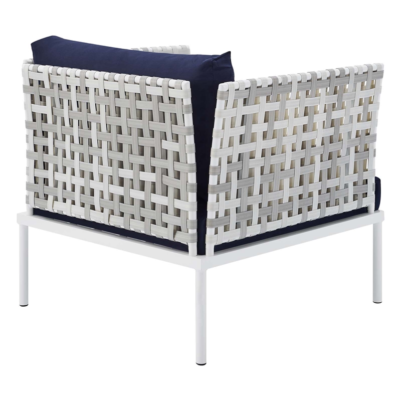Modway Harmony 5-Piece Fabric Basket Weave Patio Seating Set in Taupe/Navy