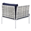 Modway Harmony 5-Piece Fabric Basket Weave Patio Seating Set in Taupe/Navy