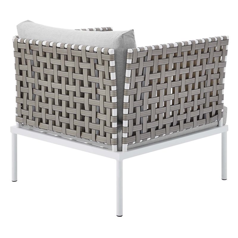 Modway Harmony 5-Piece Fabric Basket Weave Patio Seating Set in Tan/Gray