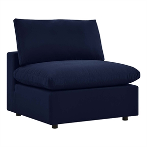 modway commix contemporary fabric patio armless chair in navy