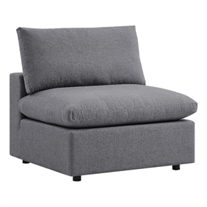 modway commix contemporary fabric patio armless chair in gray