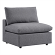 Modway Commix Modern Fabric Outdoor Patio Armless Chair in Gray