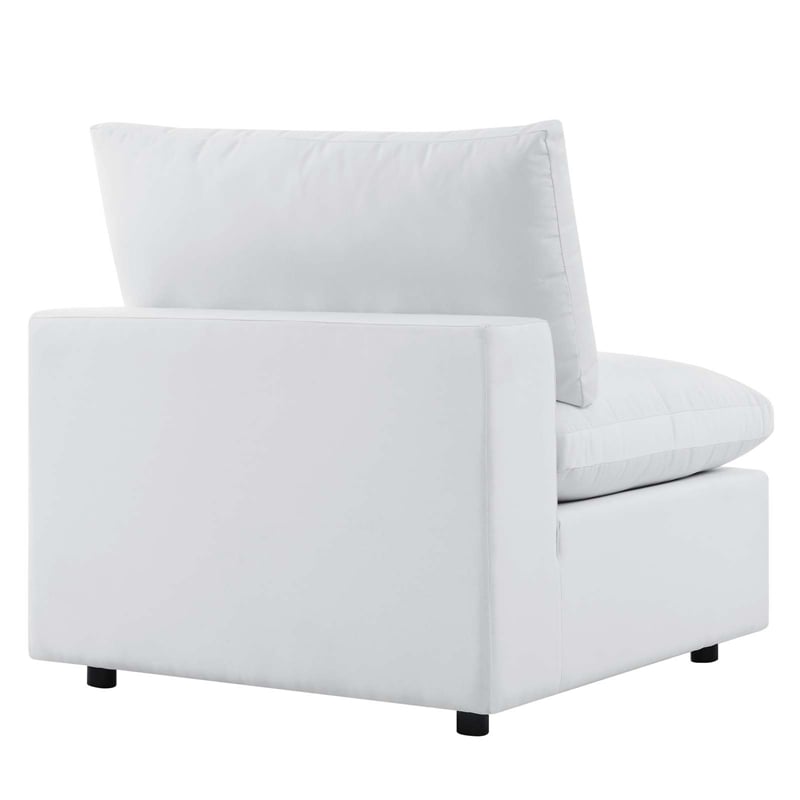 Modway Commix Modern Fabric Outdoor Patio Armless Chair in White