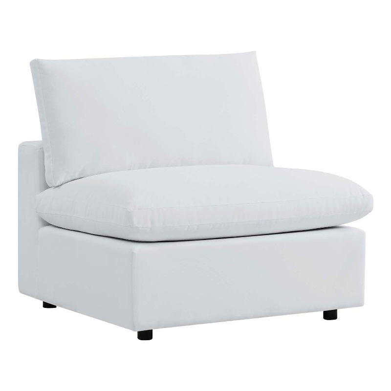Modway Commix Modern Fabric Outdoor Patio Armless Chair in White