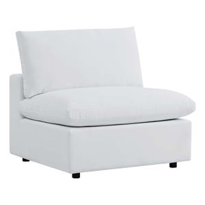 modway commix contemporary fabric patio armless chair in white