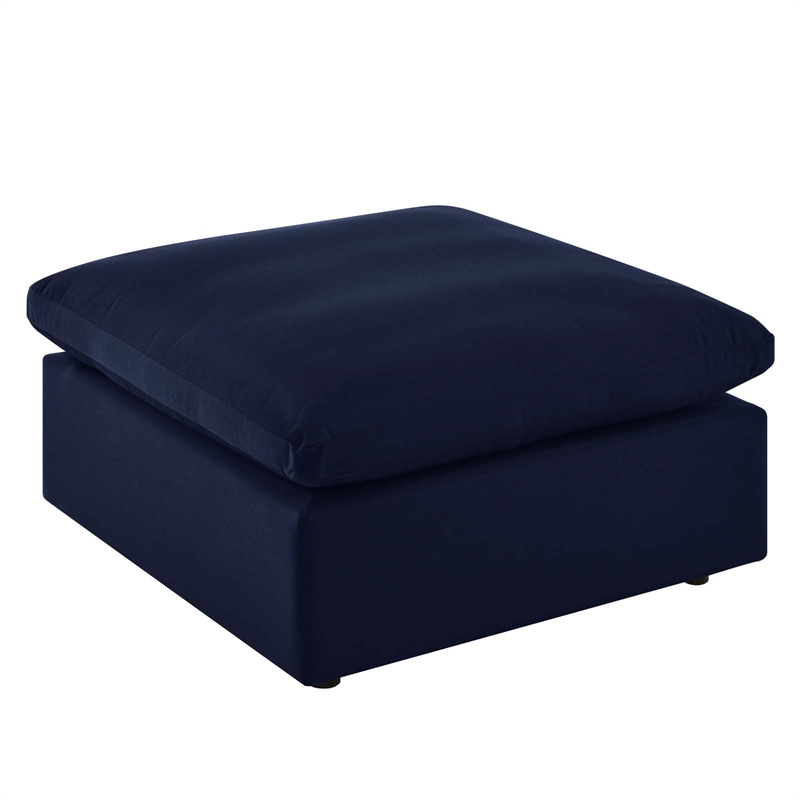 Modway Commix Modern Fabric Outdoor Patio Ottoman in Navy Finish