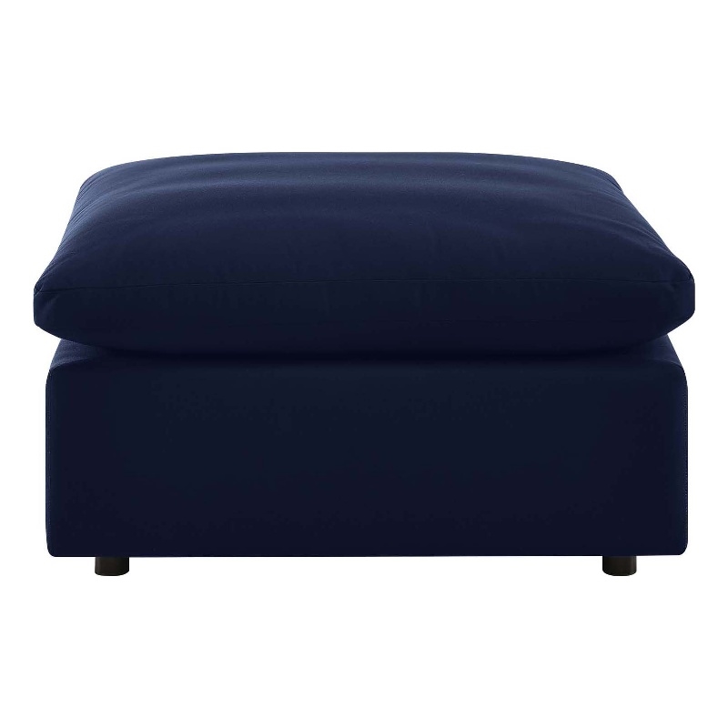 Modway Commix Modern Fabric Outdoor Patio Ottoman in Navy Finish