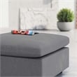 Modway Commix Modern Fabric Outdoor Patio Ottoman in Gray Finish