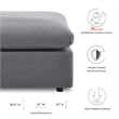 Modway Commix Modern Fabric Outdoor Patio Ottoman in Gray Finish