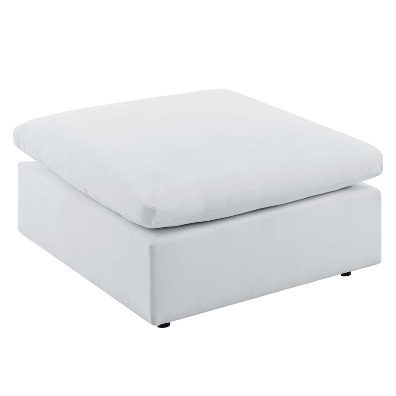 Modway Commix Modern Fabric Outdoor Patio Ottoman in White Finish