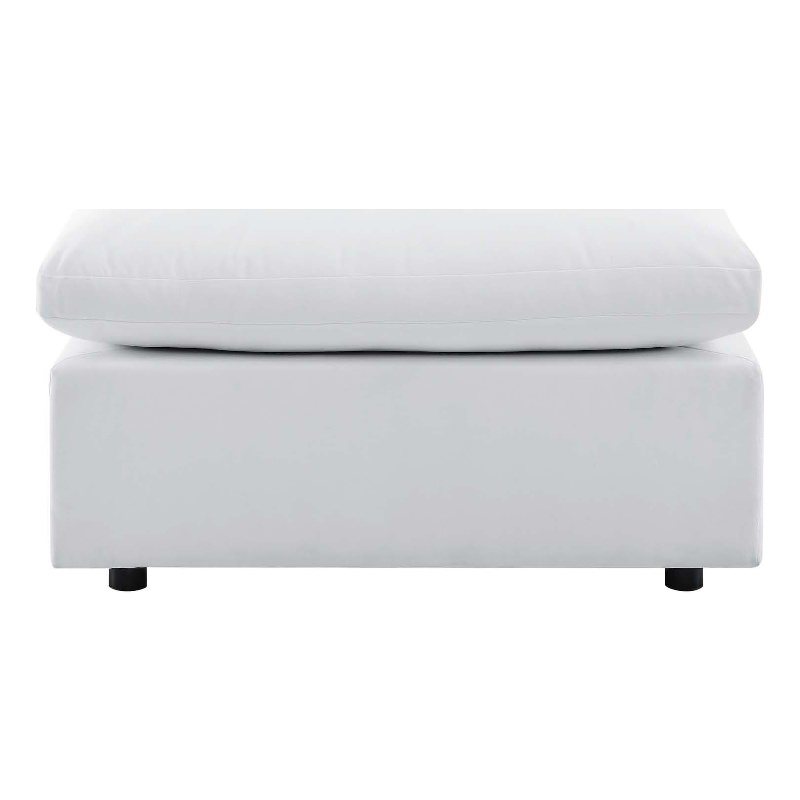Modway Commix Modern Fabric Outdoor Patio Ottoman in White Finish