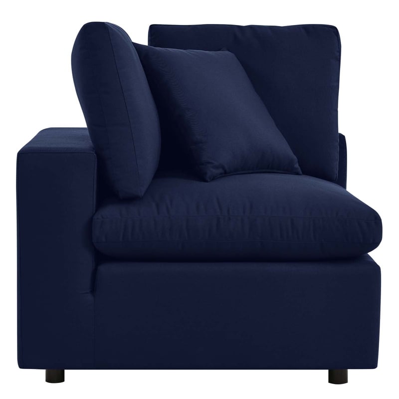Modway Commix Modern Fabric Outdoor Patio Corner Chair in Navy