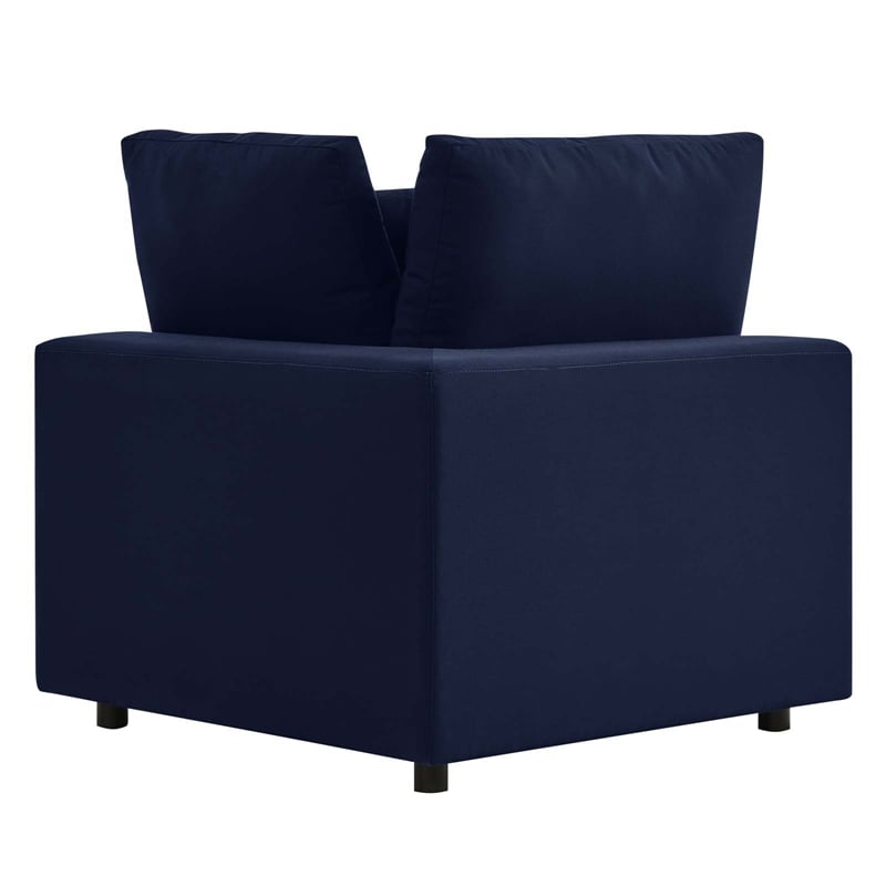 Modway Commix Modern Fabric Outdoor Patio Corner Chair in Navy