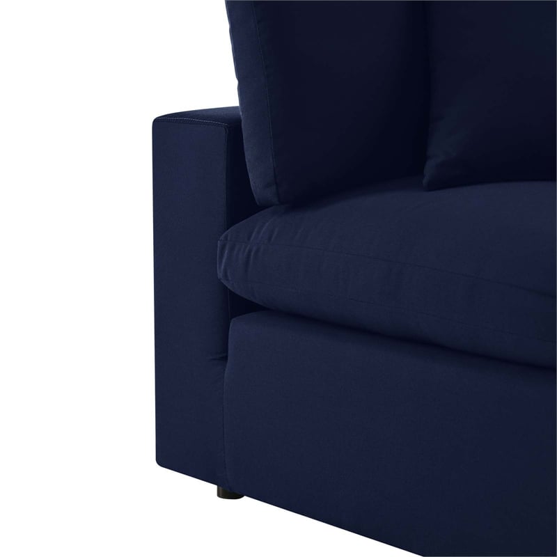 Modway Commix Modern Fabric Outdoor Patio Corner Chair in Navy