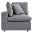Modway Commix Modern Fabric Outdoor Patio Corner Chair in Gray